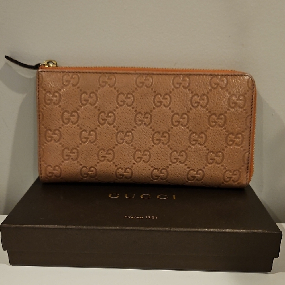 Gucci Tan GG Embossed Wallet